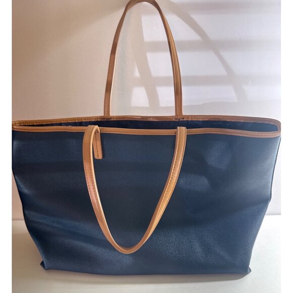 Tory Burch Blue and Tan Tote Bag - Picture 2 of 12